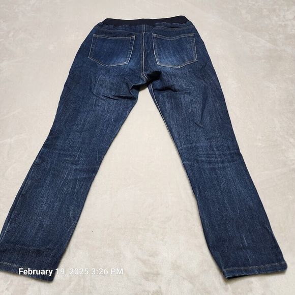 Boston Proper Jeans Women's Size 4 Blue Elastic Waist Cropped 5 Pocket Design - Picture 5 of 9